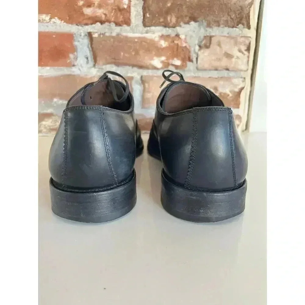 Salvatore Ferragamo Black Leather Wingtip Oxfords